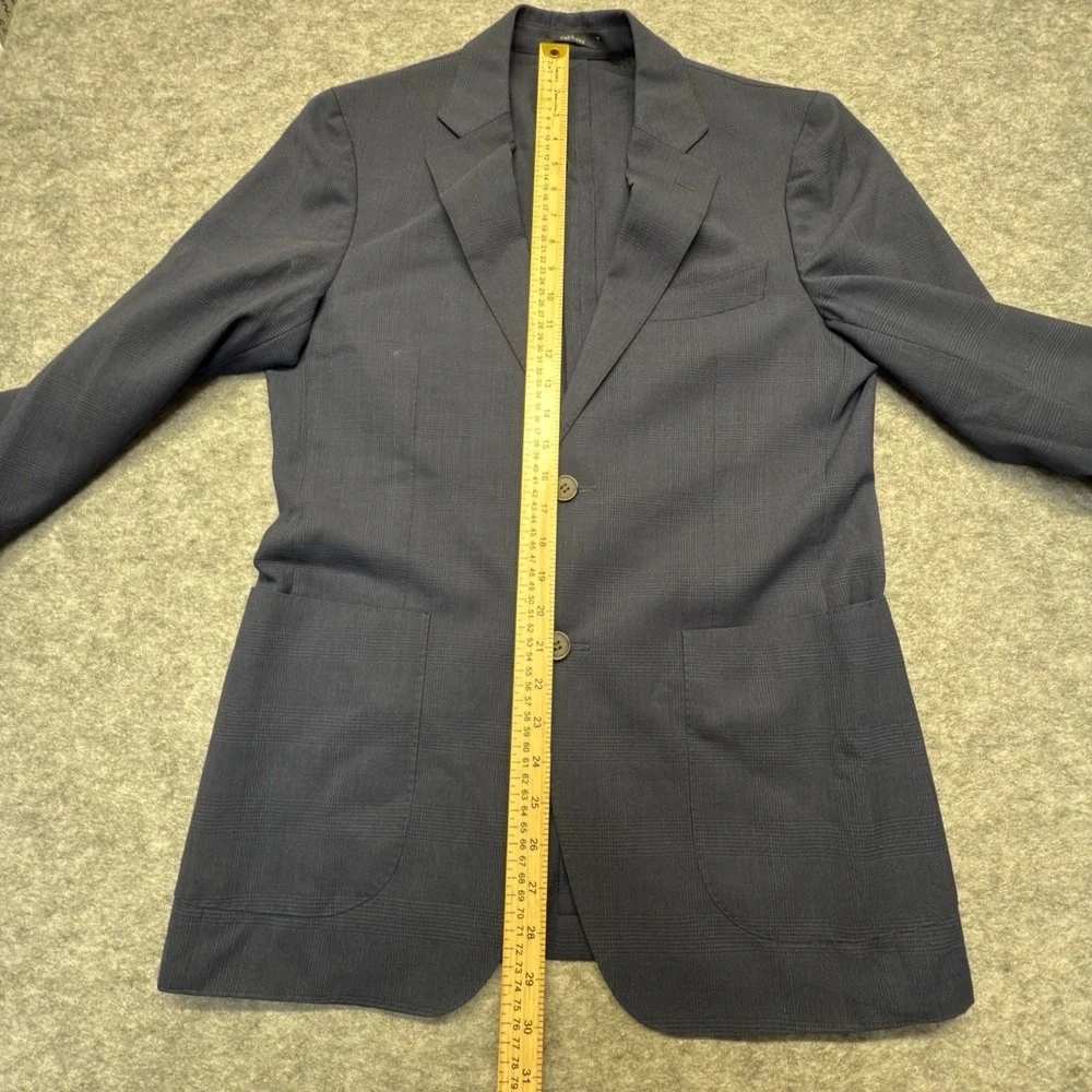 Suitsupply Sport Coat Mens 38 Navy Glen Check Wool Havana Unlined iTravel Blazer
